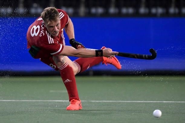 Gareth Furlong of Wales during the Euro Hockey Championships Men match between Wales and Russia at Wagener Stadion on June 11, 2021 in Amstelveen,...
