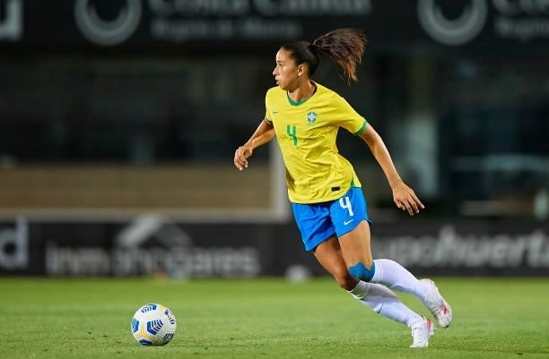 Rafaelle Souza of Brazil in action during the Women's International friendly match between Brazil and Russia at Estadio Cartagonova on June 11, 2021...