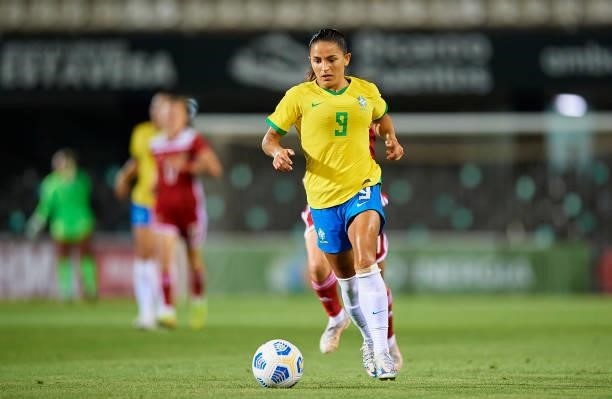 Debora Oliveira of Brazil in action during the Women's International friendly match between Brazil and Russia at Estadio Cartagonova on June 11, 2021...