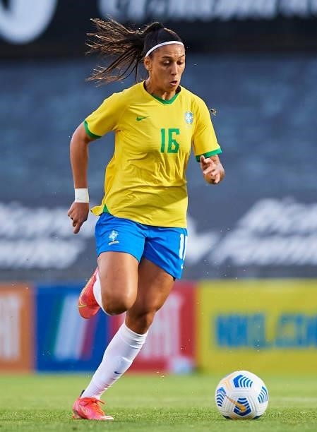 Beatriz Joao of Brazil in action during the Women's International friendly match between Brazil and Russia at Estadio Cartagonova on June 11, 2021 in...