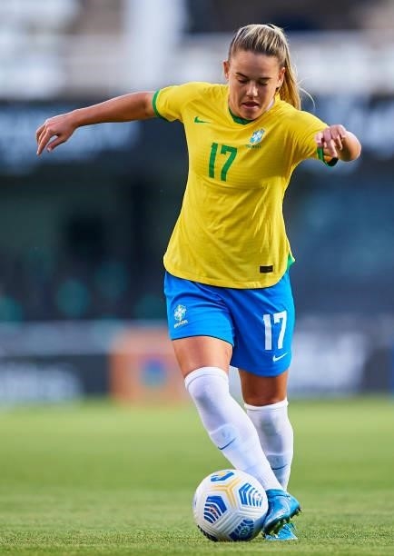 Andressa Machry of Brazil in action during the Women's International friendly match between Brazil and Russia at Estadio Cartagonova on June 11, 2021...
