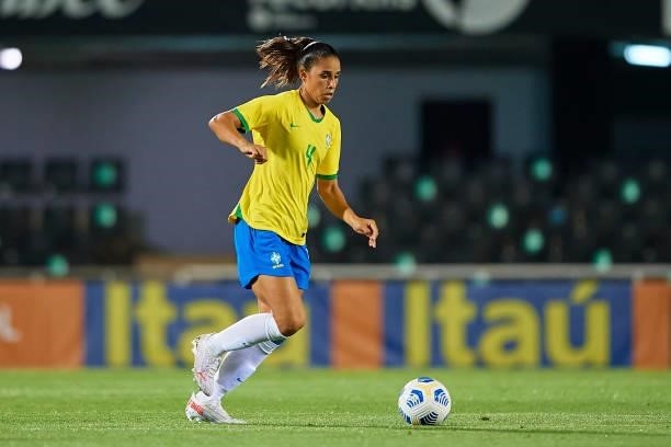 Rafaelle Souza of Brazil in action during the Women's International friendly match between Brazil and Russia at Estadio Cartagonova on June 11, 2021...
