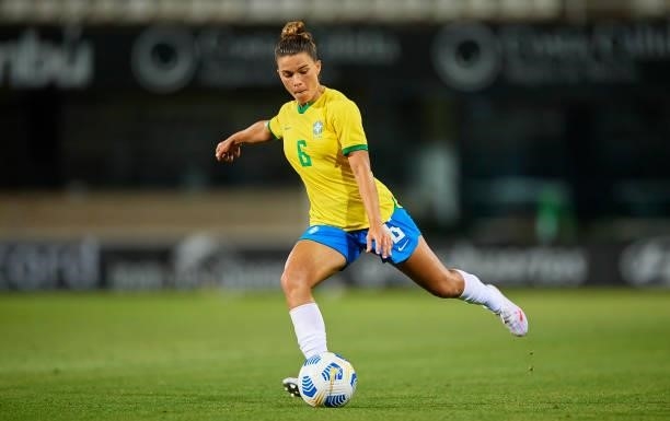 Taimires Britto of Brazil in action during the Women's International friendly match between Brazil and Russia at Estadio Cartagonova on June 11, 2021...