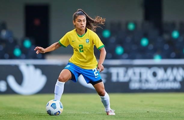 Leticia Oliveira of Brazil in action during the Women's International friendly match between Brazil and Russia at Estadio Cartagonova on June 11,...