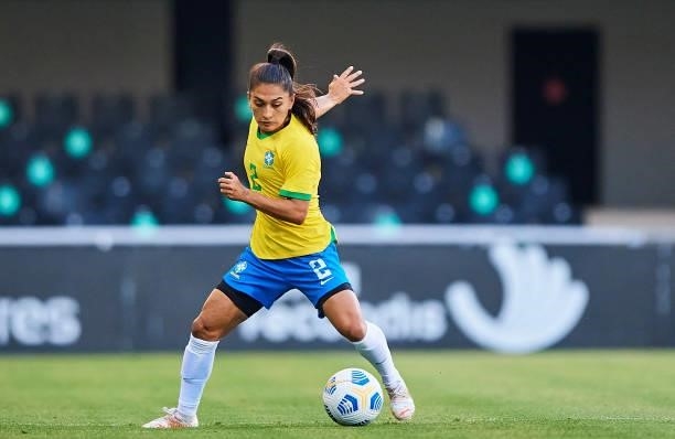Leticia Oliveira of Brazil in action during the Women's International friendly match between Brazil and Russia at Estadio Cartagonova on June 11,...
