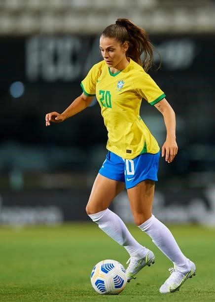 Giovana Costa of Brazil in action during the Women's International friendly match between Brazil and Russia at Estadio Cartagonova on June 11, 2021...