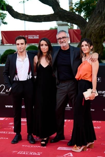 Javier Fesser and his family attends 'Las Consecuencias' premiere during the 24th Malaga Film Festival at the Miramar Hotel on June 11, 2021 in...