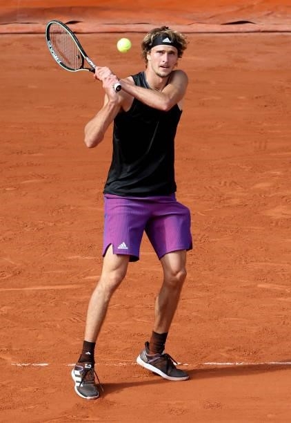 Alexander Sascha Zverev of Germany during day 13 of the French Open 2021, Roland-Garros 2021, Grand Slam tennis tournament at Roland Garros stadium...