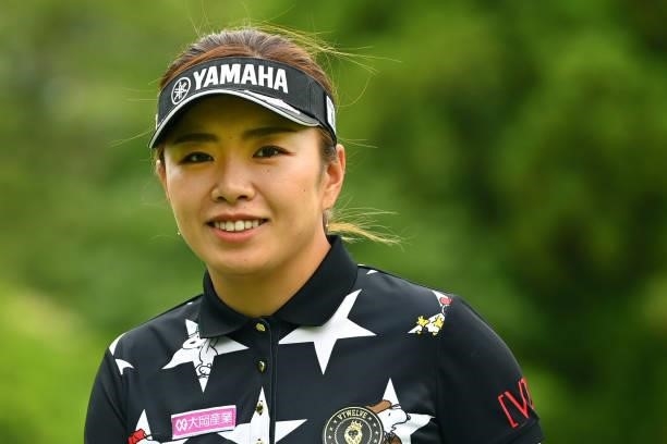 Maria Shinohara of Japan smiles on the 17th green during the third round of the Ai Miyazato Suntory Ladies Open at Rokko Kokusai Golf Club on June...