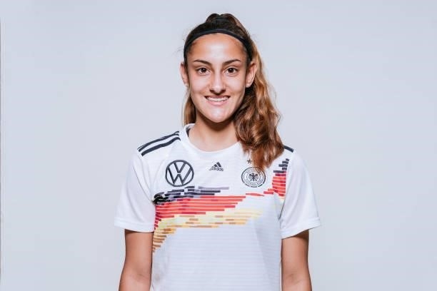 Ilayda Acikgöz poses during the U17 Germany Girls team presentation on June 11, 2021 in Ostfildern, Germany.