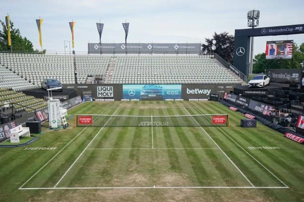 General view inside the stadium during day 6 of the MercedesCup at Tennisclub Weissenhof on June 12, 2021 in Stuttgart, Germany.