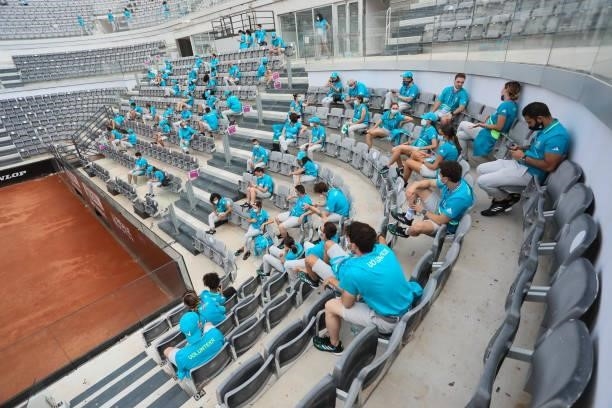 Volunteers at work ahead of the UEFA Euro 2020 Championship Group A match between Turkey and Italy at Stadio Olimpico on June 11, 2021 in Rome, Italy.