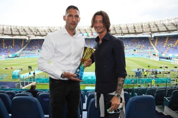 Marco Materazzi and Francesco Oppini receive Heineken Cup UEFA Ambassadors during the UEFA Euro 2020 Championship Group A match between Turkey and...