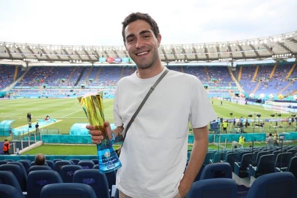 Tommaso Zorzi receive Heineken Cup UEFA Ambassadors during the UEFA Euro 2020 Championship Group A match between Turkey and Italy at Stadio Olimpico...