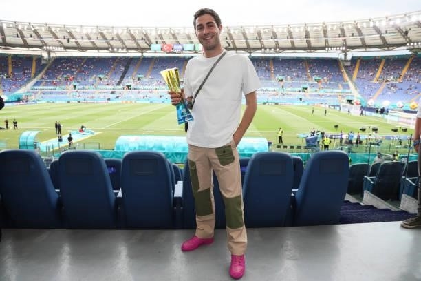 Tommaso Zorzi receive Heineken Cup UEFA Ambassadors during the UEFA Euro 2020 Championship Group A match between Turkey and Italy at Stadio Olimpico...