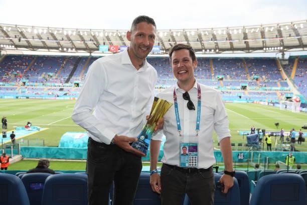Marco Materazzi and Alessandro Manunta receive Heineken Cup UEFA Ambassadors during the UEFA Euro 2020 Championship Group A match between Turkey and...