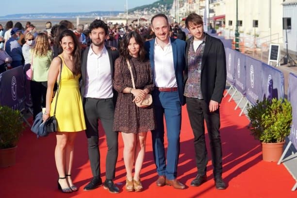 Guests and Tiphaine Haas, Ted Hardy-Carnac and Bastien Bouillon attend the 35th Cabourg Film Festival - Day Three on June 11, 2021 in Cabourg, France.