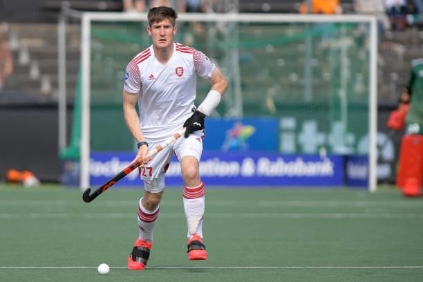 Liam Sanford of England during the Euro Hockey Championships Men match between England and Belgium at Wagener Stadion on June 12, 2021 in Amstelveen,...