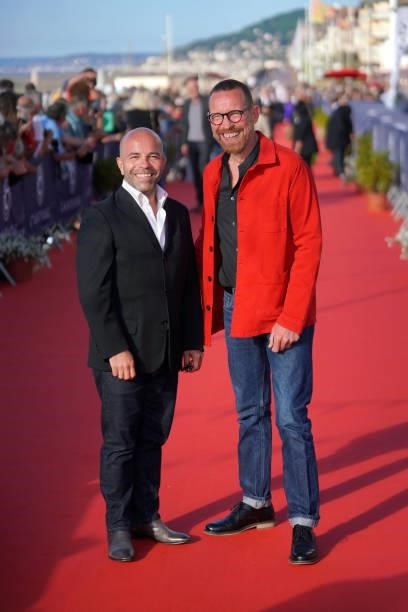Arnaud Maillard and guest attend the 35th Cabourg Film Festival - Day Three on June 11, 2021 in Cabourg, France.