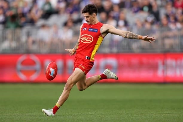 Alex Sexton of the Suns in action during the round 13 AFL match between the Fremantle Dockers and the Gold Coast Suns at Optus Stadium on June 12,...