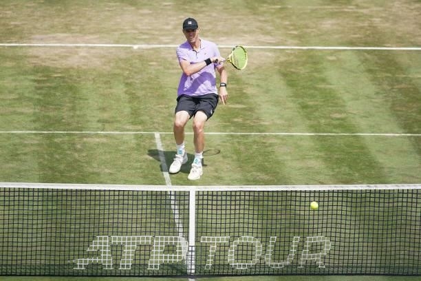 Sam Querrey of United States of America in action during his half-final match against Felix Auger-Aliassime of Canada during day 6 of the MercedesCup...