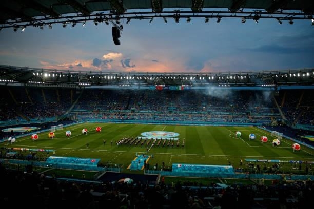 General view of the UEFA Euro 2020 opening act during the UEFA Euro 2020 Group A match between Turkey and Italy at Stadio Olympico on June 11, 2021...
