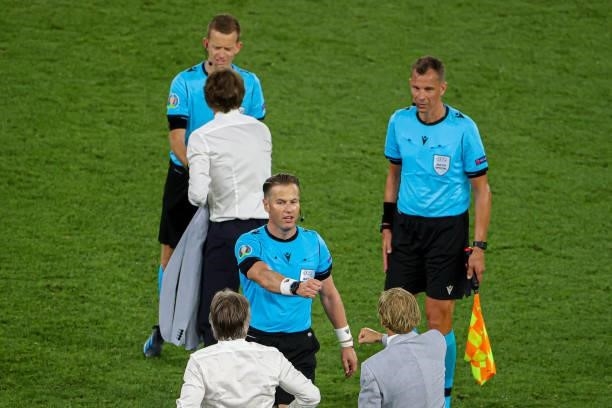Referee Danny Makkelie, assistant referee Hessel Heegstra, assistant referee Jan de Vries during the UEFA Euro 2020 Group A match between Turkey and...