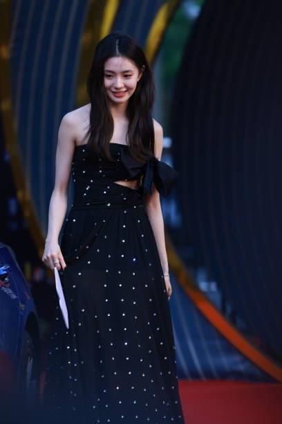 Actress Liu Haocun attends 2021 Weibo Movie Awards Ceremony on June 12, 2021 in Shanghai, China.