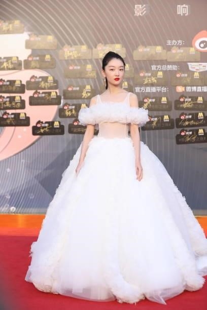 Actress Zhou Dongyu attends 2021 Weibo Movie Awards Ceremony on June 12, 2021 in Shanghai, China.