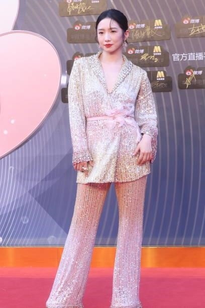 Singer Meng Meiqi attends 2021 Weibo Movie Awards Ceremony on June 12, 2021 in Shanghai, China.