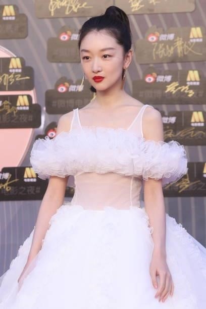 Actress Zhou Dongyu attends 2021 Weibo Movie Awards Ceremony on June 12, 2021 in Shanghai, China.