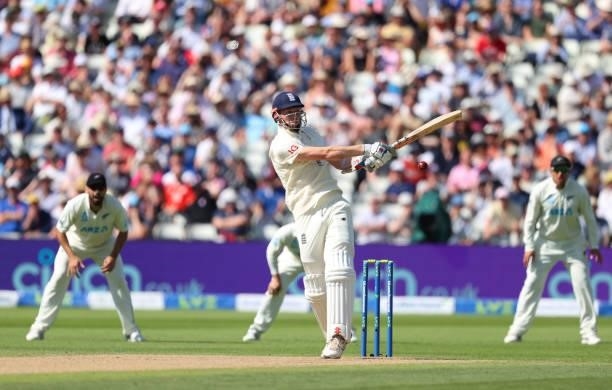 England batsman Zak Crawley in batting action during day three of the second LV= Insurance Test Match between England and New Zealand at Edgbaston on...