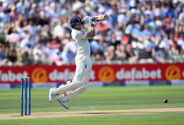 England batsman Joe Root in batting action during day three of the second LV= Insurance Test Match between England and New Zealand at Edgbaston on...