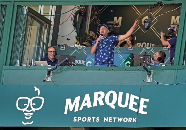Actor Bill Murray sings "Take Me Out to the Ball Game
