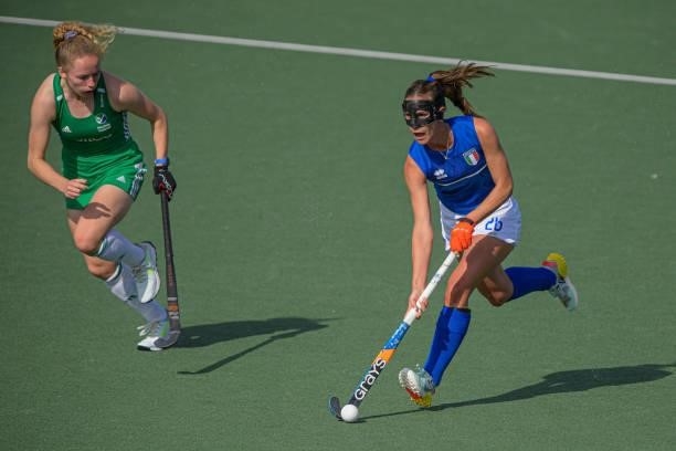 Sofia Laurito of Italy during the Euro Hockey Championships match between Ireland and Italy at Wagener Stadion on June 12, 2021 in Amstelveen,...