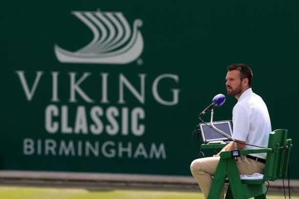 An umpire is seen in qualifying during the Viking Classic Birmingham at Edgbaston Priory Club on June 12, 2021 in Birmingham, England.