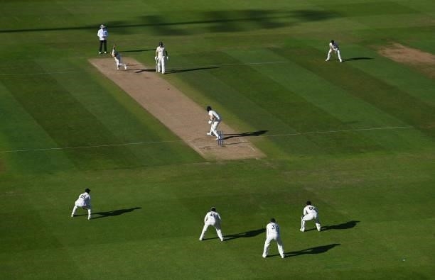 General view of the action during day three of the second LV= Insurance Test Match between England and New Zealand at Edgbaston on June 12, 2021 in...