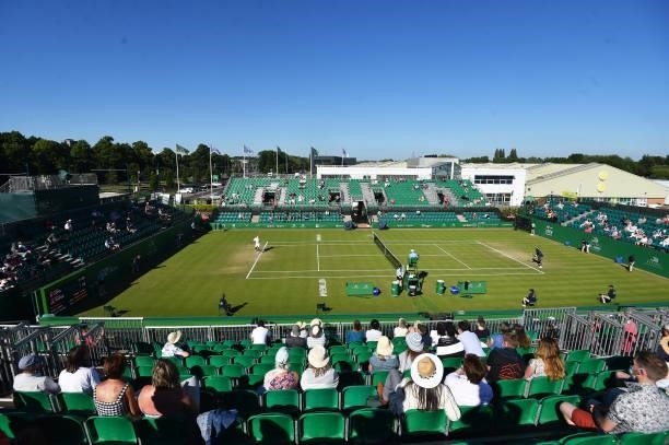 General view of play betwen Frances Tiafore of United States and Marius Copil of Romania during the men's semi-finals match on day eight of the...