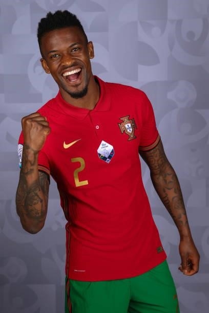 Nelson Semedo of Portugal poses for a photo during the official UEFA Euro 2020 media access day on June 11, 2021 in Budapest, Hungary.