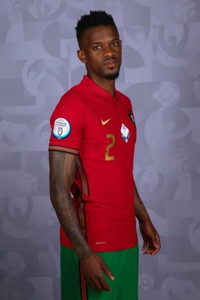Nelson Semedo of Portugal poses for a photo during the official UEFA Euro 2020 media access day on June 11, 2021 in Budapest, Hungary.