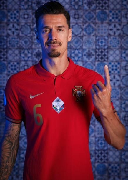 Jose Fonte of Portugal poses for a photo during the official UEFA Euro 2020 media access day on June 11, 2021 in Budapest, Hungary.
