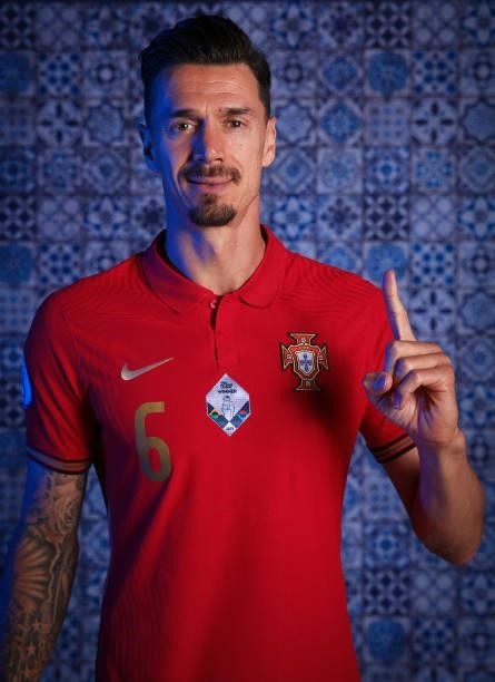 Jose Fonte of Portugal poses for a photo during the official UEFA Euro 2020 media access day on June 11, 2021 in Budapest, Hungary.