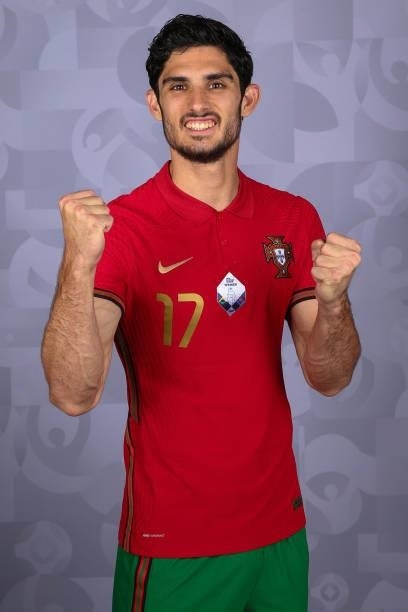 Goncalo Guedes of Portugal poses for a photo during the official UEFA Euro 2020 media access day on June 11, 2021 in Budapest, Hungary.
