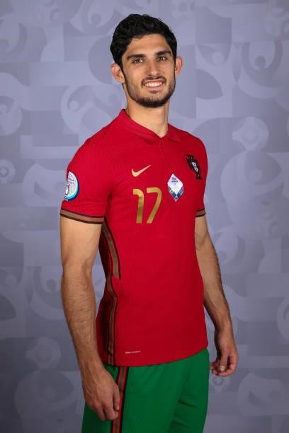 Goncalo Guedes of Portugal poses for a photo during the official UEFA Euro 2020 media access day on June 11, 2021 in Budapest, Hungary.