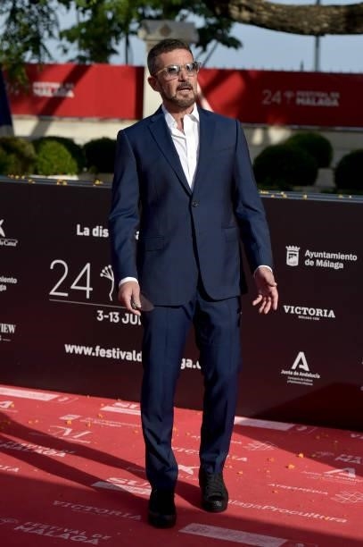 Antonio Banderas attends 'Garcia Y Garcia' premiere during the 24th Malaga Film Festival at the Miramar Hotel on June 12, 2021 in Malaga, Spain.
