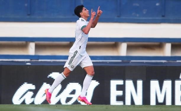 Kevin Nahín Álvarez Campos of Mexico celebrates scoring a goal during a International Friendly match between Mexico and Australia at Marbella...