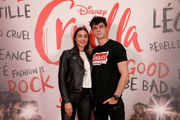 Rafael Miller and Pauline attend the “Cruella” Paris Gala Screening at cinema Le Grand Rex on June 11, 2021 in Paris, France.