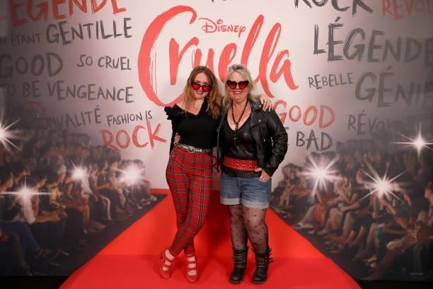 Roxane Damidot and Valérie Damidot attend the “Cruella” Paris Gala Screening at cinema Le Grand Rex on June 11, 2021 in Paris, France.