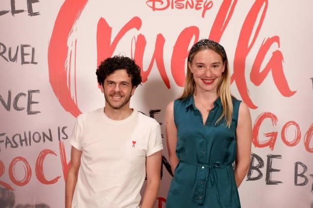 Michael Gregorio and Deborah François attend the “Cruella” Paris Gala Screening at cinema Le Grand Rex on June 11, 2021 in Paris, France.