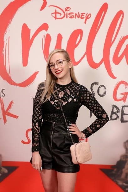 Deujna attends the “Cruella” Paris Gala Screening at cinema Le Grand Rex on June 11, 2021 in Paris, France.